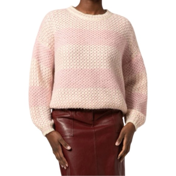 FRNCH Paris Niara Knit Cream & Pink Sweater Size Medium - Picture 4 of 17